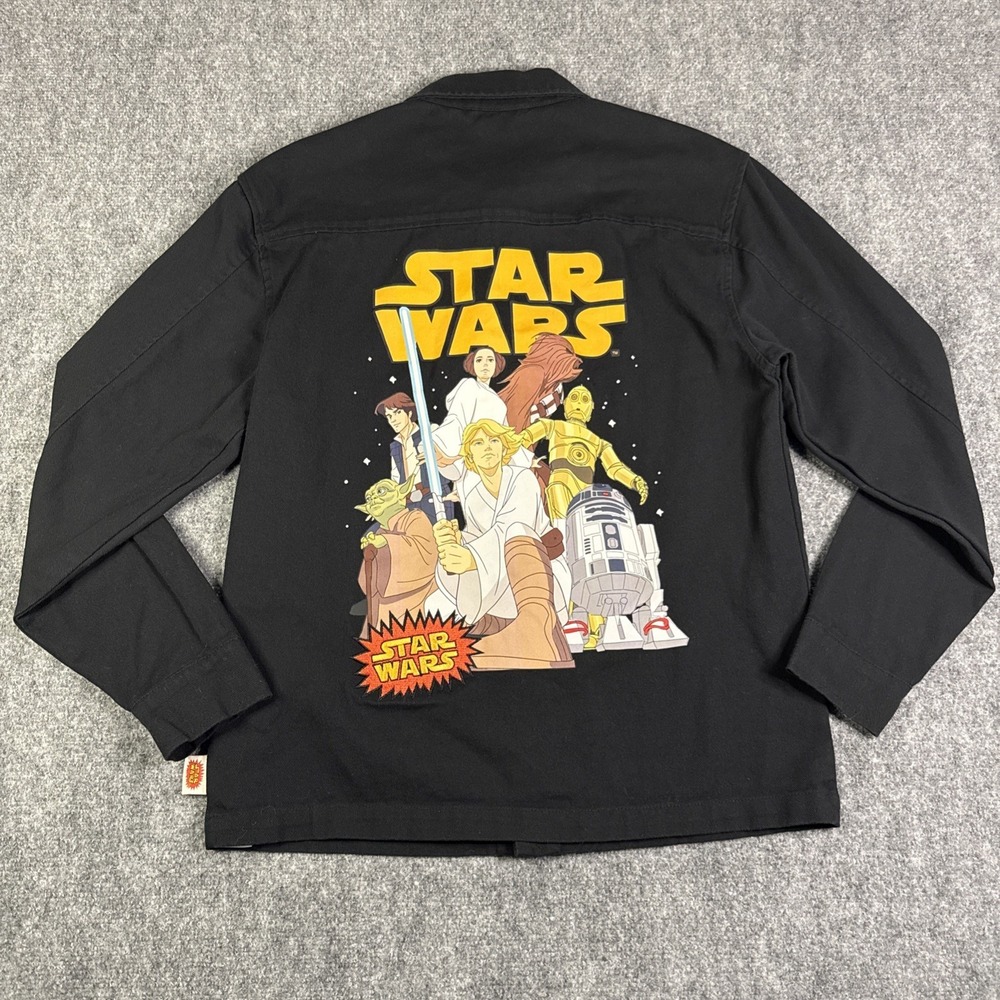 Star Wars Saga Collection Mens Small Black Trucker Twill Denim Jacket - LIMITED